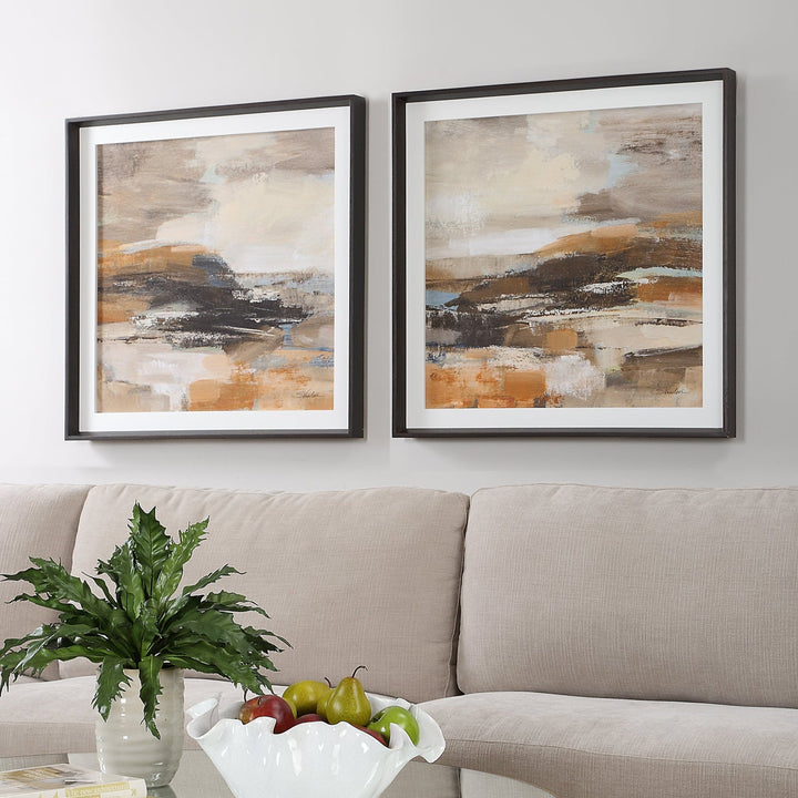 "CINNAMON SHORE" FRAMED PRINTS | SET OF 2