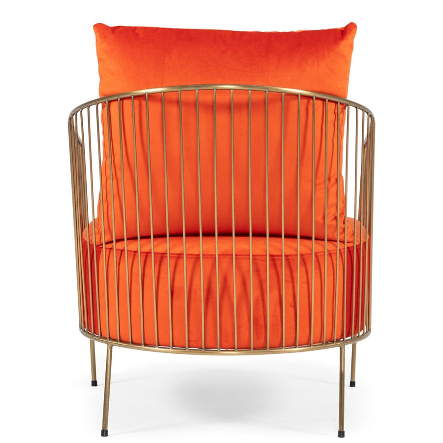CLEMENTINE ORANGE VELVET ACCENT CHAIR