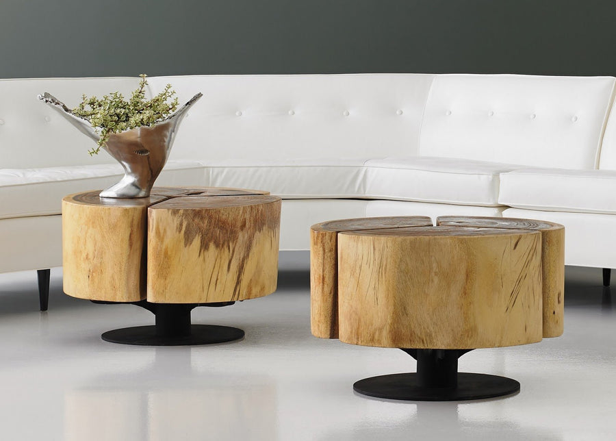 CLOVER NATURAL CHAMCHA WOOD COFFEE TABLE