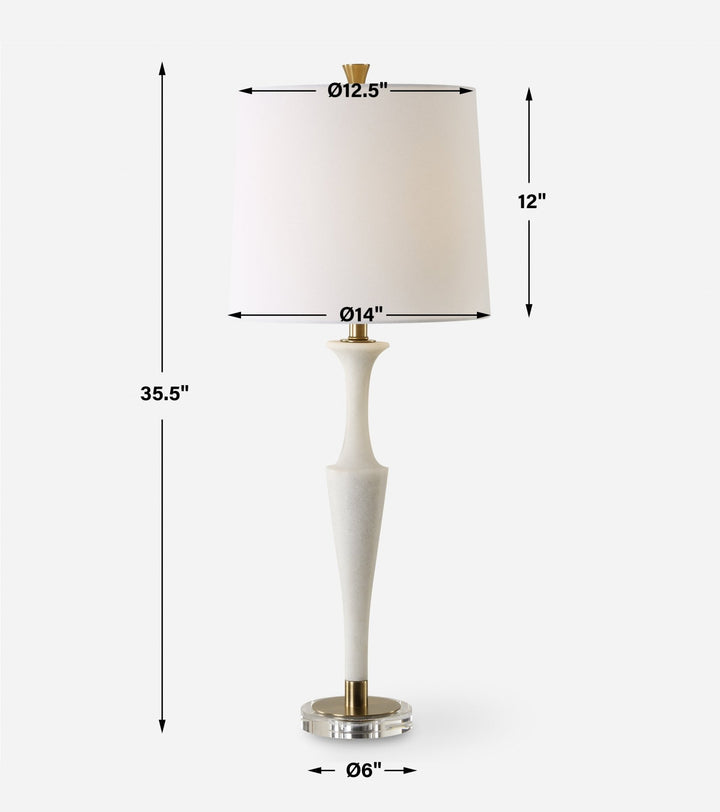 COLETTE WHITE STONE TABLE LAMP