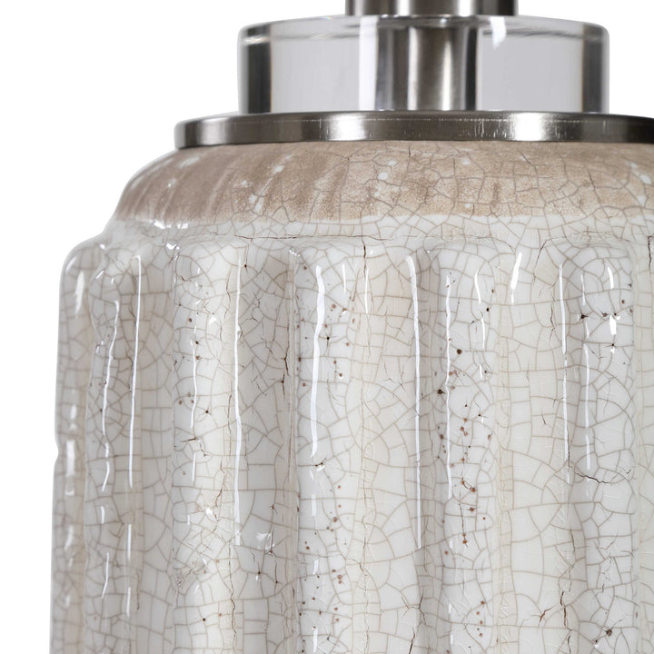 CREMA CRACKLE GLAZE CERAMIC LAMP