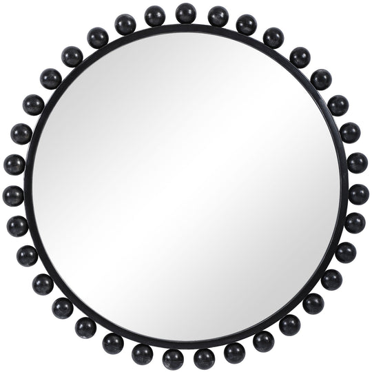 CYRA 44" ROUND MIRROR: BLACK