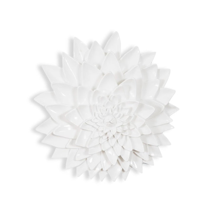 DAHLIA FLOWER WALL DECOR: GEL COAT WHITE