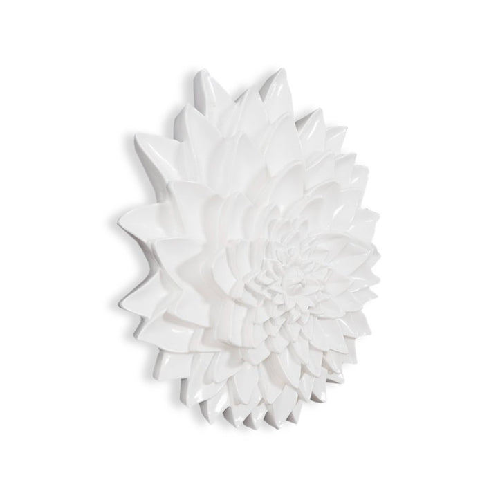DAHLIA FLOWER WALL DECOR: GEL COAT WHITE