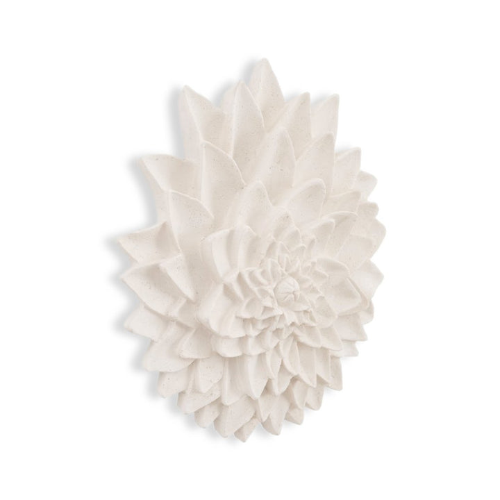 DAHLIA FLOWER WALL DECOR: WHITE STONE