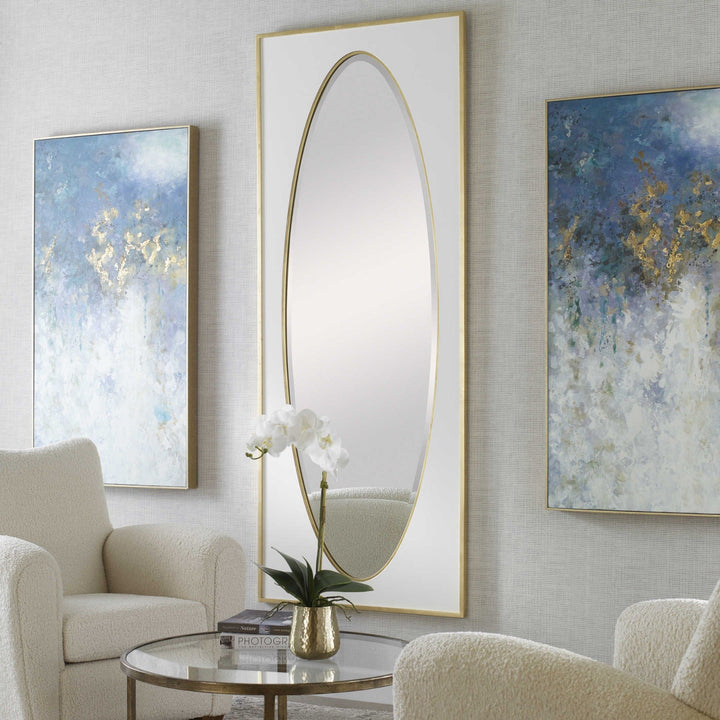 DANBURY OVER - SIZED WHITE + GOLD MIRROR