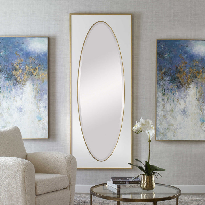DANBURY OVER - SIZED WHITE + GOLD MIRROR
