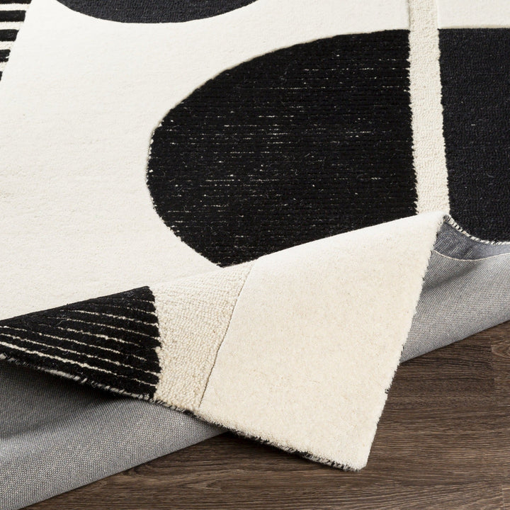 DECO MOON TUFTED WOOL RUG: BLACK, BEIGE