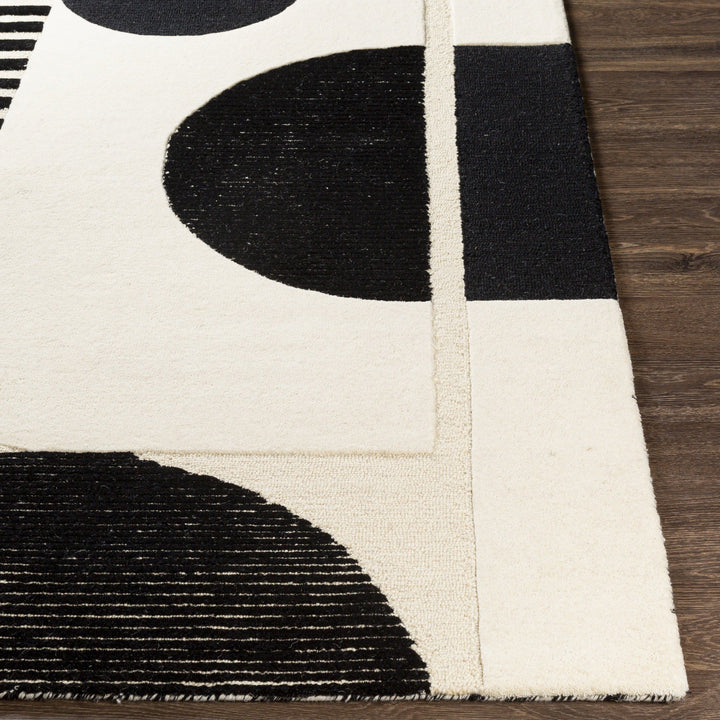 DECO MOON TUFTED WOOL RUG: BLACK, BEIGE