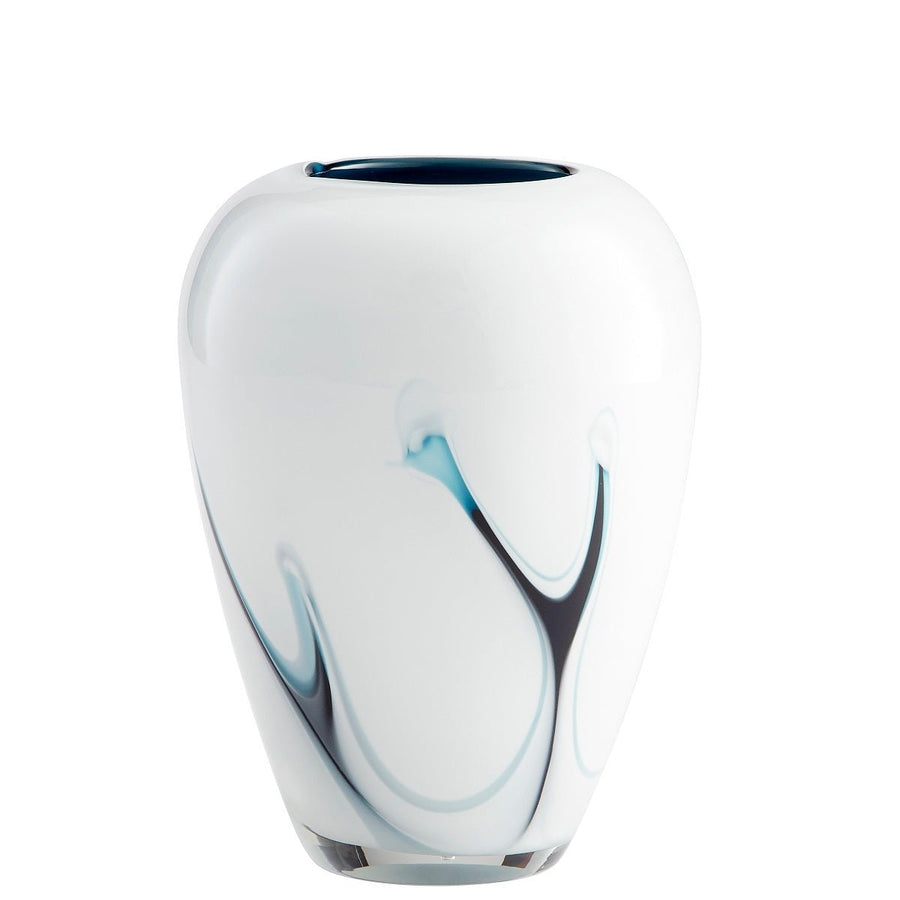 DEEP SKY WHITE GLASS VASES