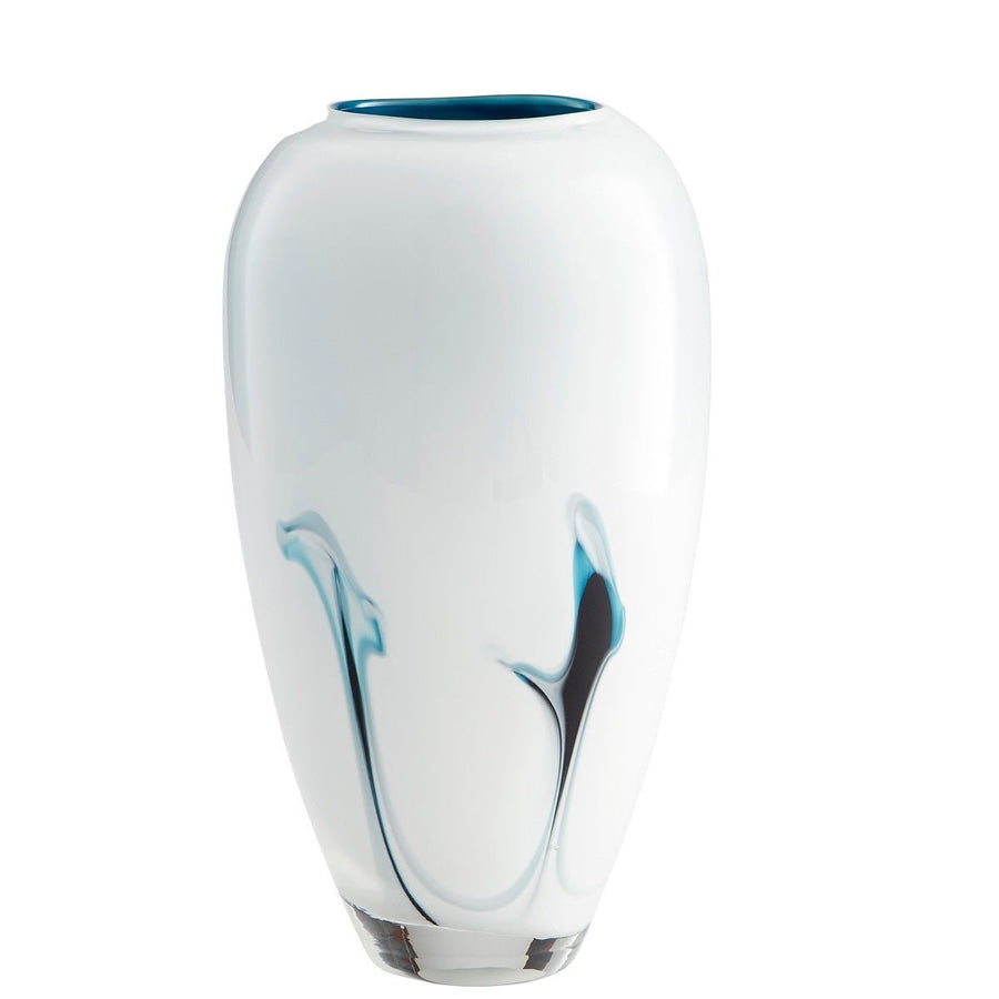 DEEP SKY WHITE GLASS VASES