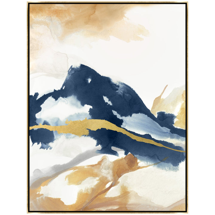"DELINEATION I" METALLIC GOLD EMBELLISHED CANVAS ART