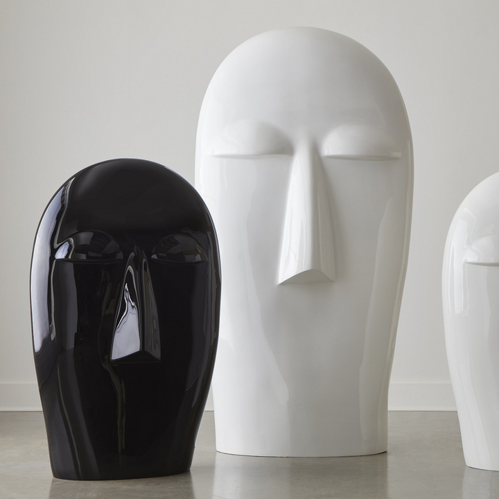 EMERGING FACE FLOOR SCULPTURES: GEL COAT BLACK