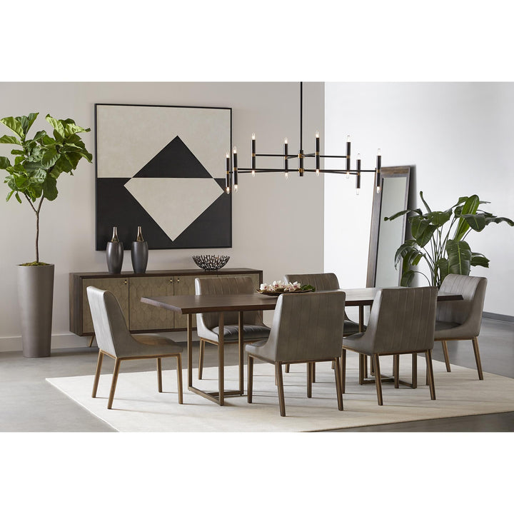 DONNELLY 95" DINING TABLE - ANTIQUE BRASS / DARK MANGO