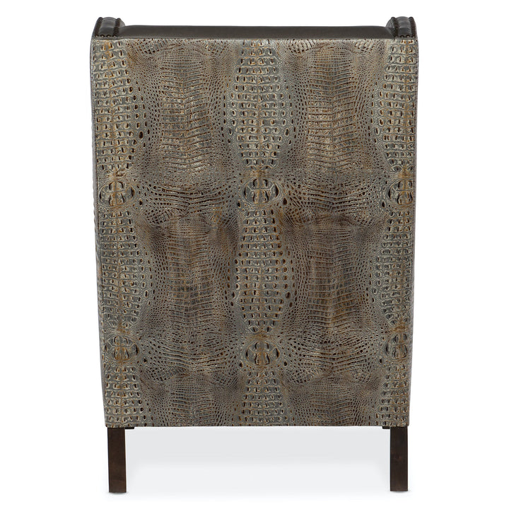 DUTTON LEATHER CLUB CHAIR w/ FAUX CROC