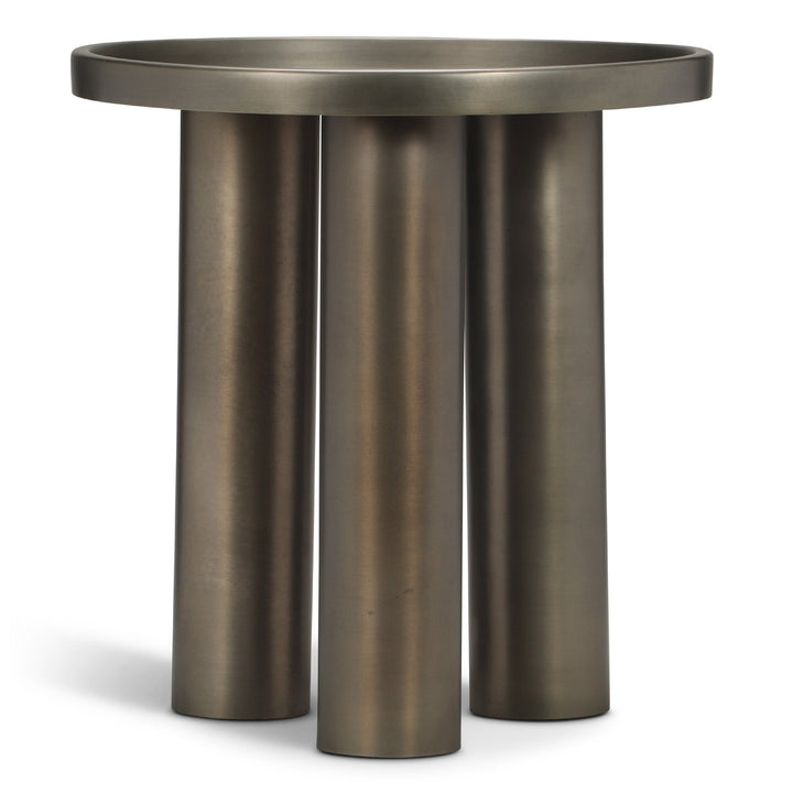 ECLAT SOFIA INDUSTRIAL ROUND TOP STEEL END TABLE