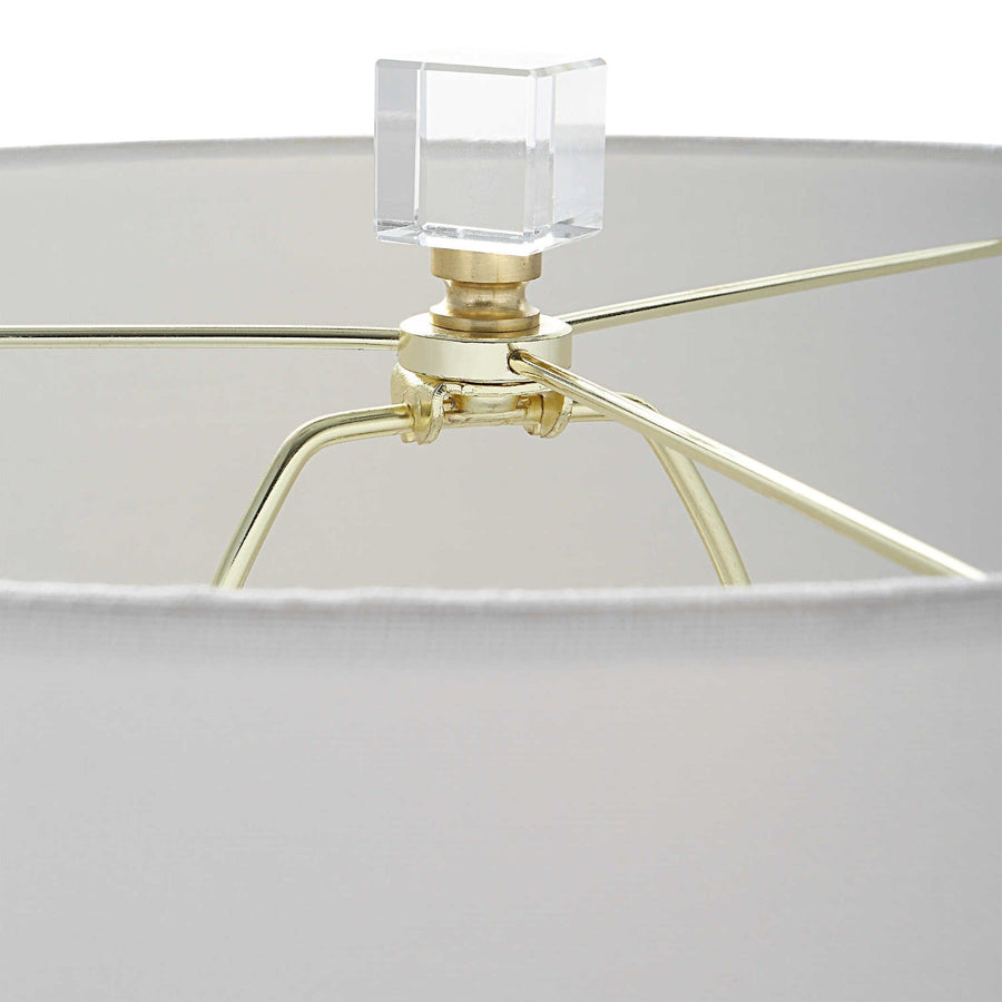 EDITH CRYSTAL + PLATED BRASS TABLE LAMP