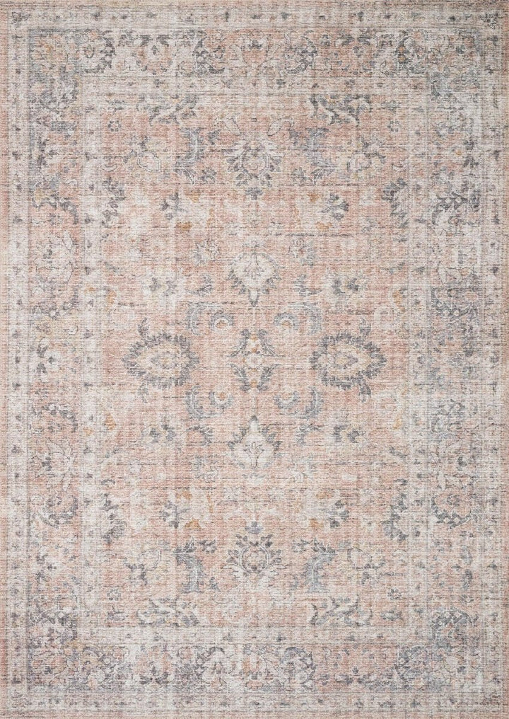 EDITH VINTAGE PRINT RUG: GRAY, APRICOT