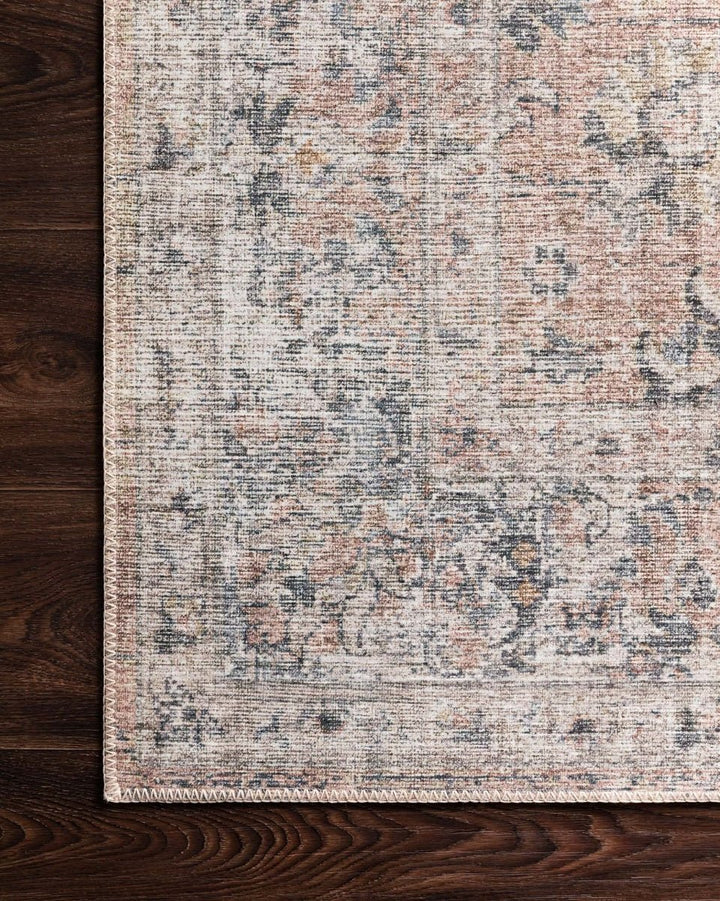 EDITH VINTAGE PRINT RUG: GRAY, APRICOT