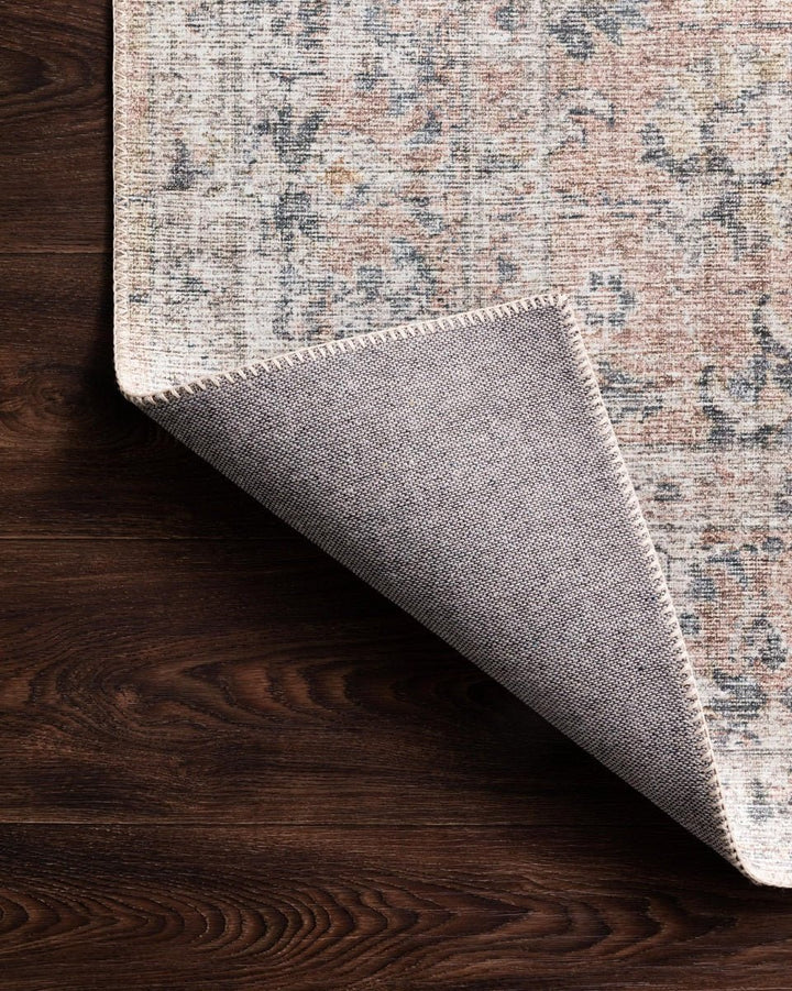 EDITH VINTAGE PRINT RUG: GRAY, APRICOT