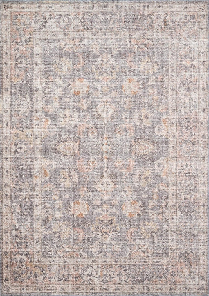 EDITH VINTAGE PRINT RUG: GRAY, APRICOT
