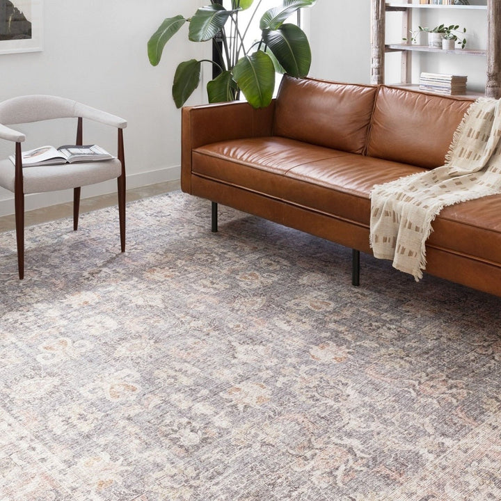 EDITH VINTAGE PRINT RUG: GRAY, APRICOT