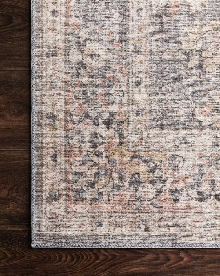 EDITH VINTAGE PRINT RUG: GRAY, APRICOT
