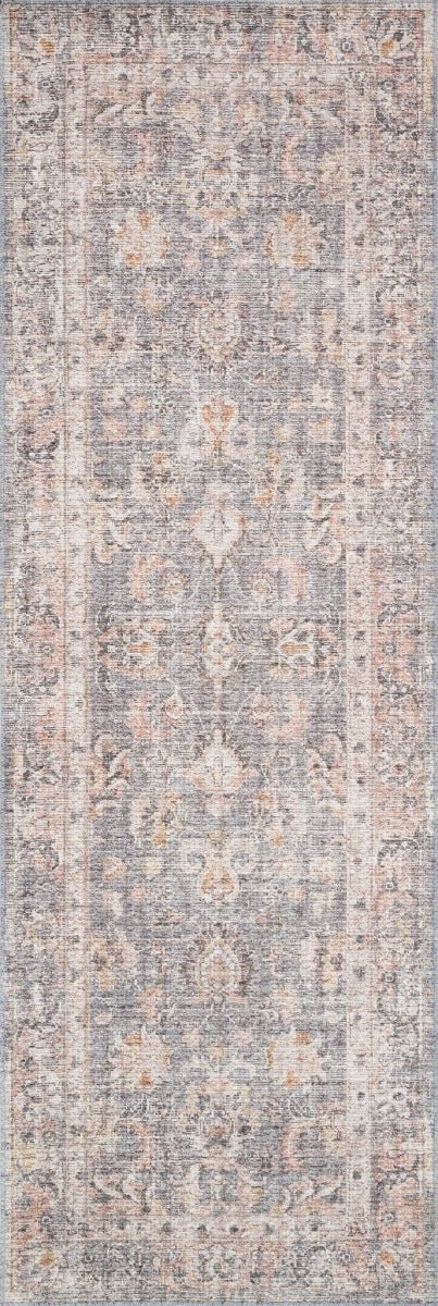 EDITH VINTAGE PRINT RUG: GRAY, APRICOT