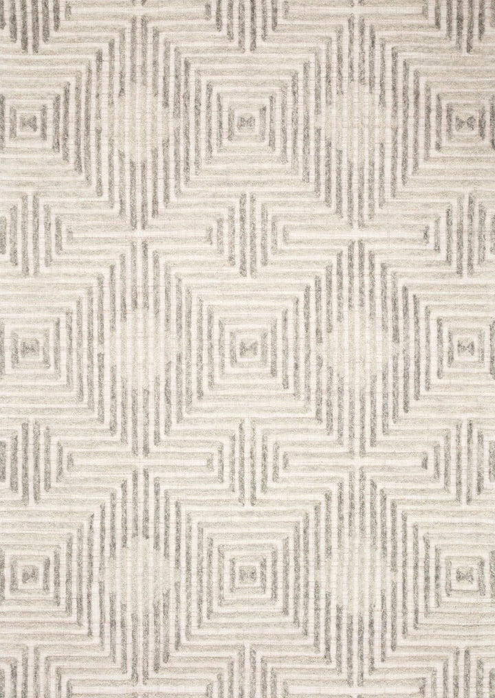 EHREN 02 TEXTURED WOOL RUG: IVORY, SILVER