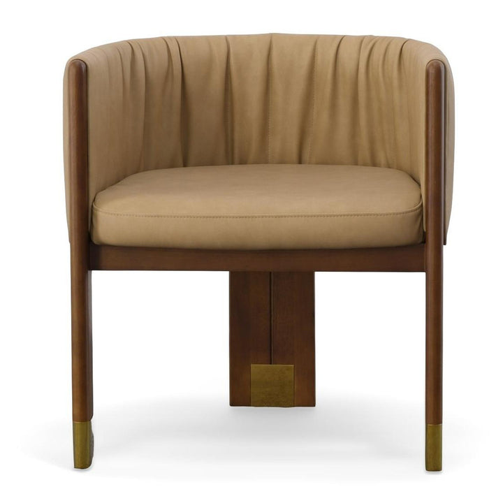 ELATI TAN VEGAN LEATHER DINING CHAIR