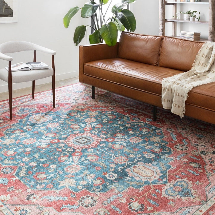 ELLIE VINTAGE PRINT RUG: BRICK, OCEAN