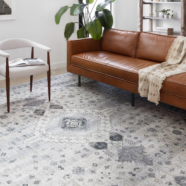 ELSA VINTAGE PRINT RUG: GRAY