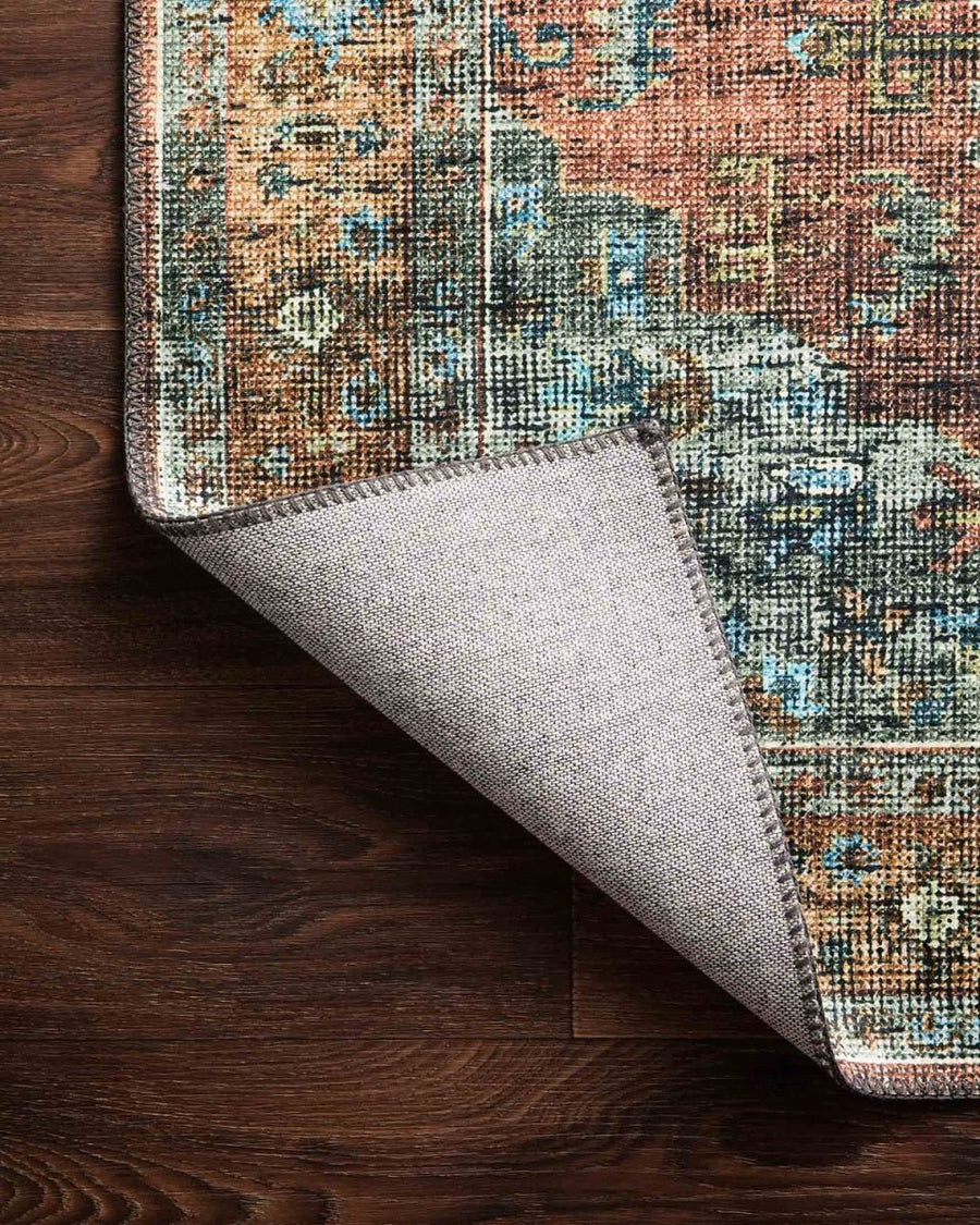 EMALEE VINTAGE PRINT RUG: TERRACOTTA, SKY MULTI