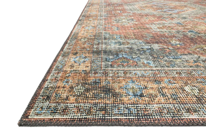 EMALEE VINTAGE PRINT RUG: TERRACOTTA, SKY MULTI