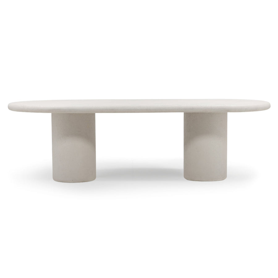 EMERIC INDOOR - OUTDOOR WHITE CONCRETE DINING TABLE