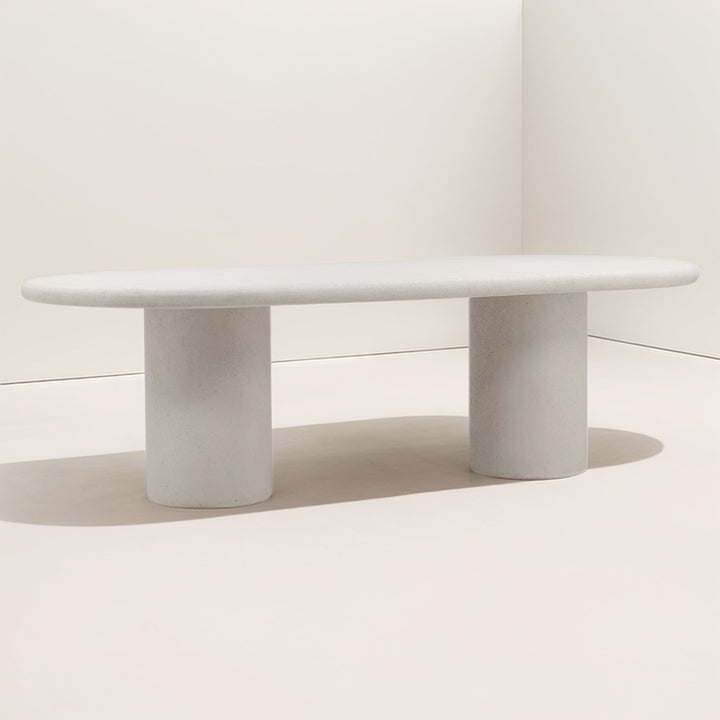 EMERIC INDOOR - OUTDOOR WHITE CONCRETE DINING TABLE
