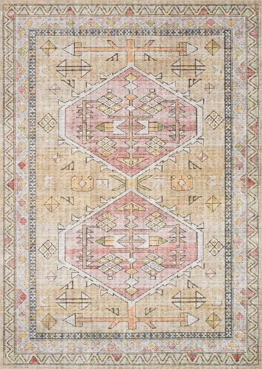 ENID VINTAGE PRINT RUG: GOLD, BLUSH
