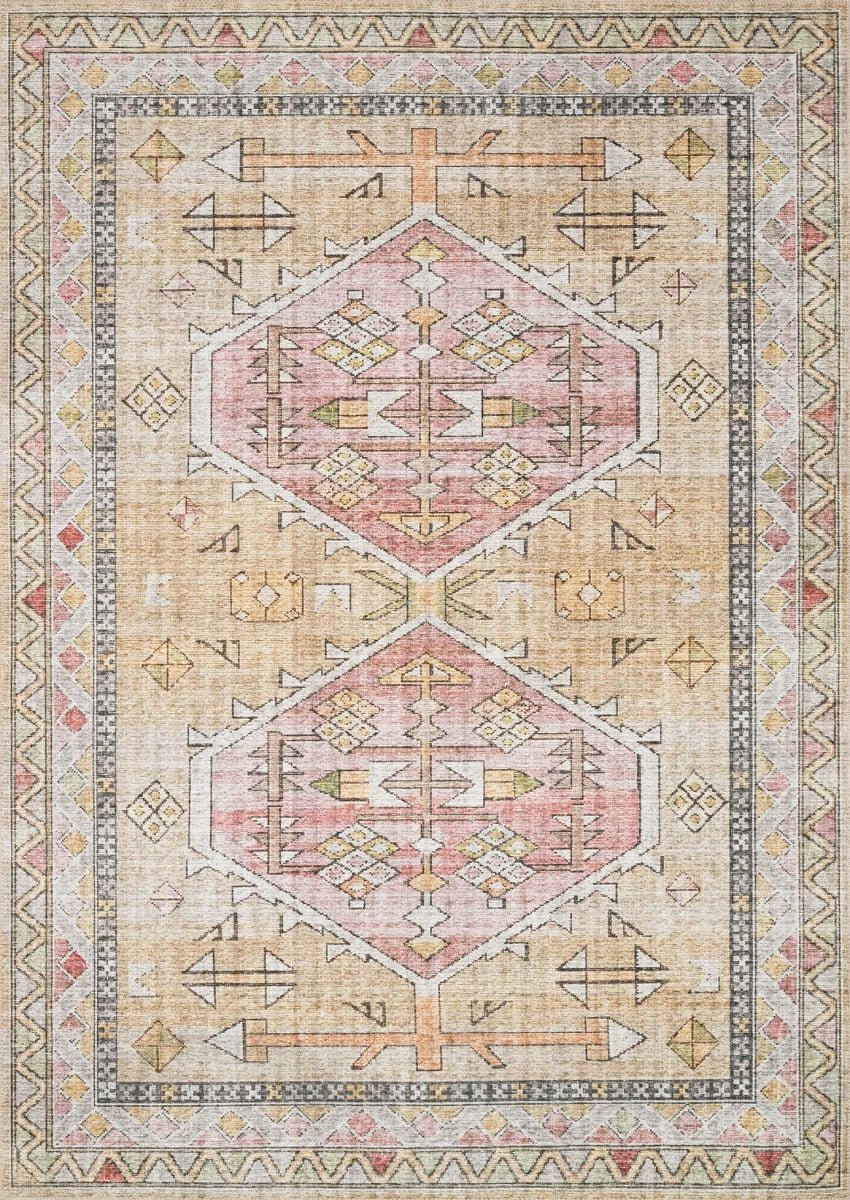 ENID VINTAGE PRINT RUG: GOLD, BLUSH