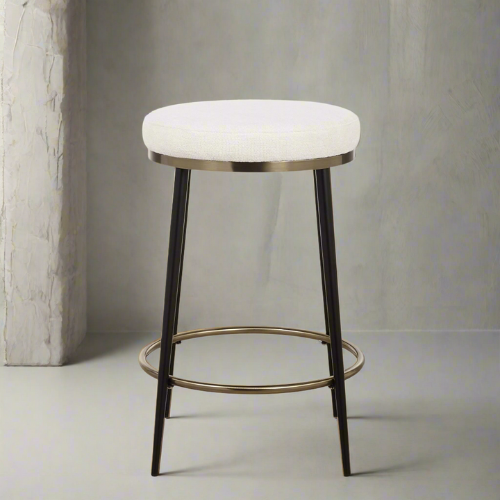 ENSEMBLE CREAM CHENILLE COUNTER STOOL