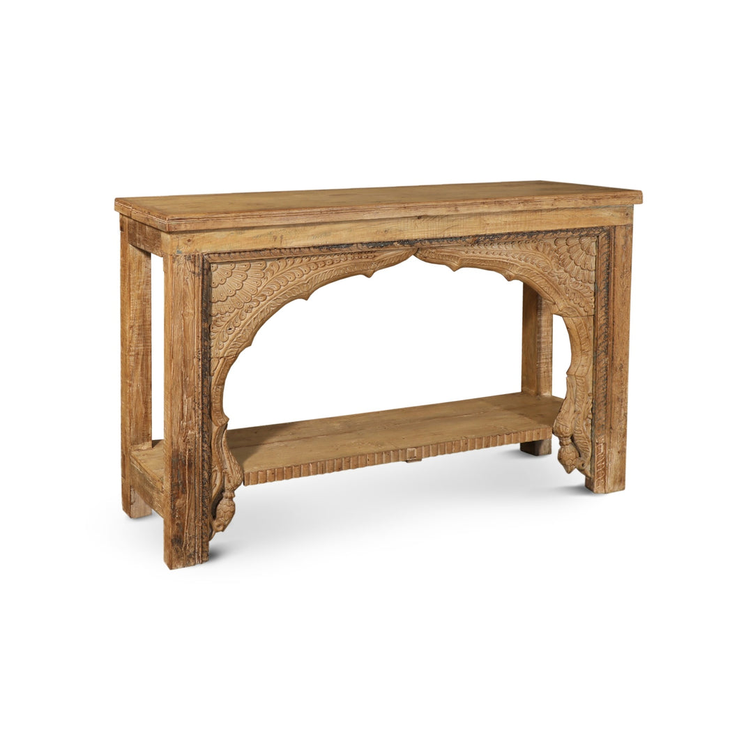 ESHA CARVED WOOD CONSOLE TABLE