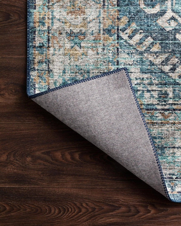ESME VINTAGE PRINT RUG: DENIM, TEAL