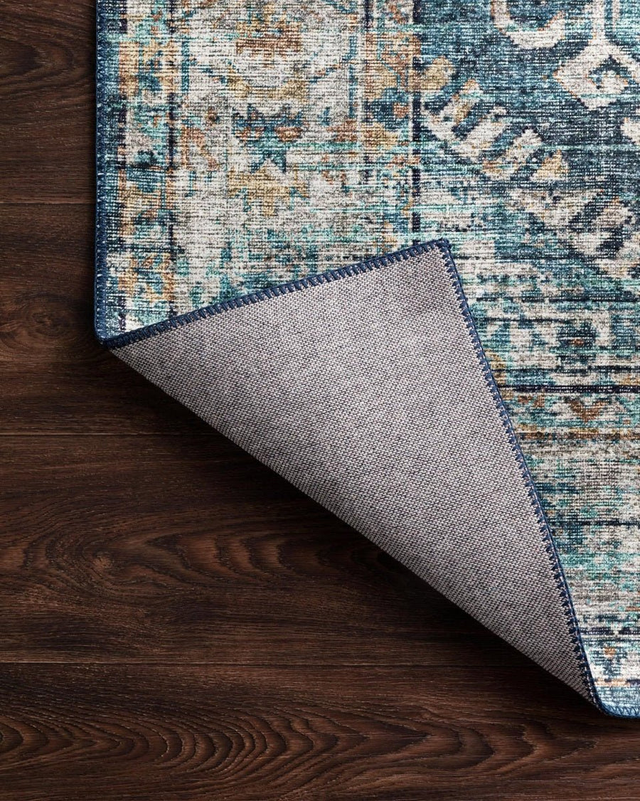 ESME VINTAGE PRINT RUG: DENIM, TEAL