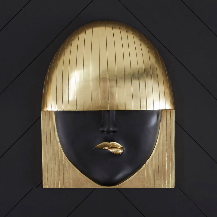 FASHION FACE GOLD+BLACK WALL ART