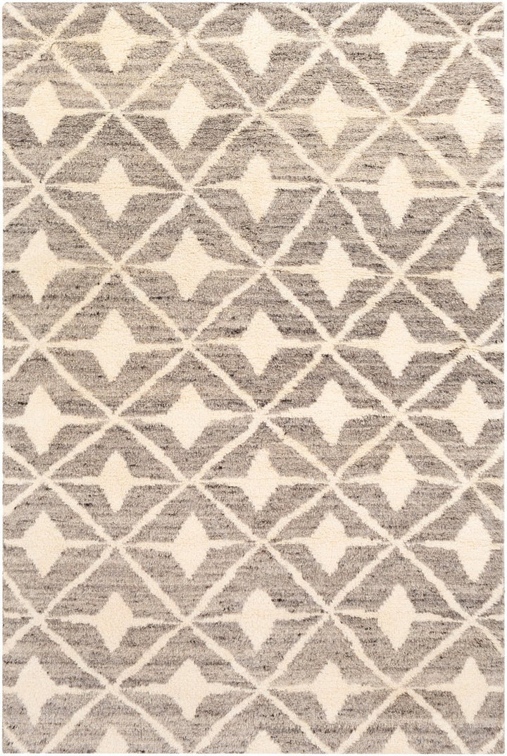 FEZ HAND KNOTTED WOOL RUG: STONE