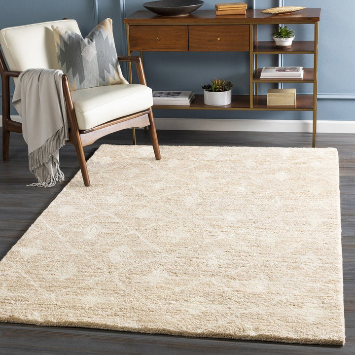 FEZ HAND KNOTTED WOOL RUG: WHEAT