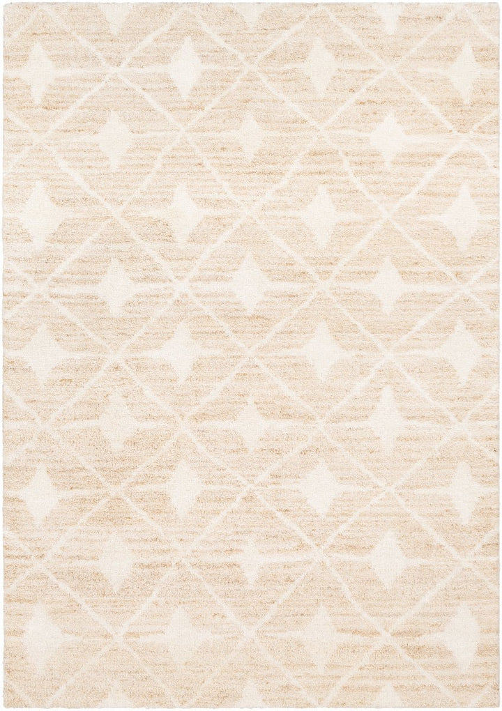 FEZ HAND KNOTTED WOOL RUG: WHEAT