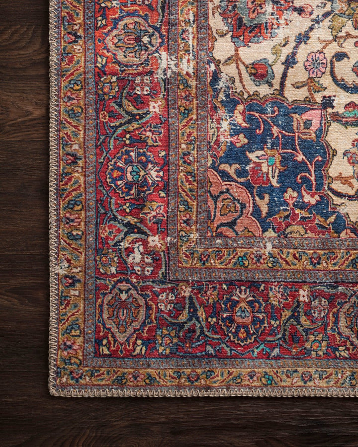 FIDELMA VINTAGE PRINT RUG: BRICK, BLUE