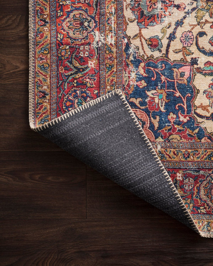 FIDELMA VINTAGE PRINT RUG: BRICK, BLUE