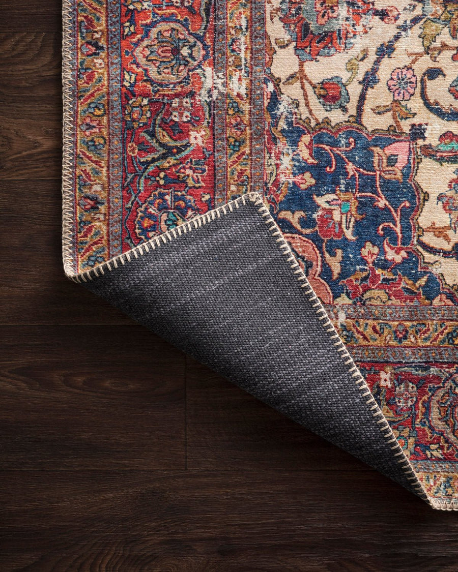 FIDELMA VINTAGE PRINT RUG: BRICK, BLUE