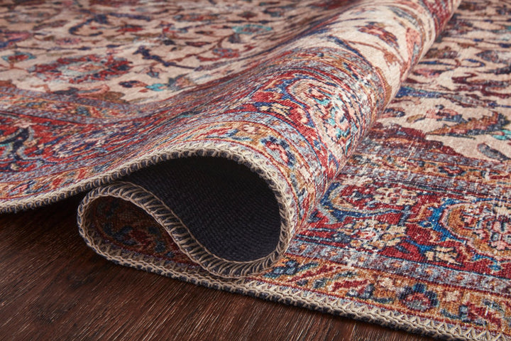 FIDELMA VINTAGE PRINT RUG: BRICK, BLUE